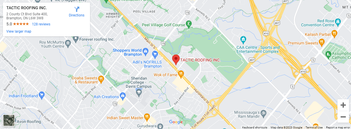 Tactic Roofing — 2 County Ct Blvd, Brampton, ON